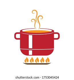 Saucepan Icon Logo Vector template and Symbol