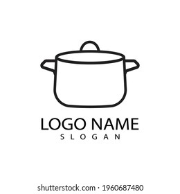Saucepan Icon Logo Vector template and Symbol