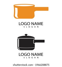 Saucepan Icon Logo Vector template and Symbol