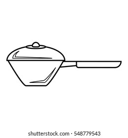 Saucepan icon. Outline illustration of saucepan vector icon for web