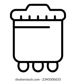 Saucepan icon outline vector. Cooking pot. Hot pan