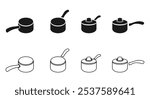 saucepan icon set vector illustration isolated on white background.