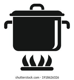 Saucepan icon. Simple illustration of saucepan vector icon for web design isolated on white background