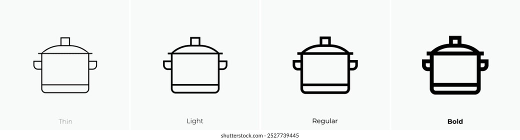 saucepan icon. Thin, Light Regular And Bold style design isolated on white background