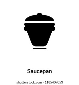 Saucepan icon vector isolated on white background, logo concept of Saucepan sign on transparent background, filled black symbol