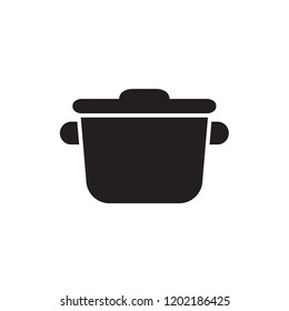 saucepan icon vector. kitchen gyph style