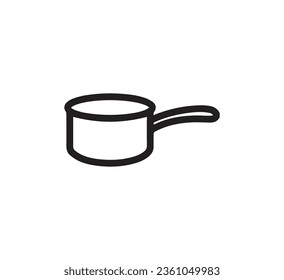 Saucepan icon vector. Linear style sign for mobile concept and web design. Saucepan symbol illustration. Pixel vector graphics - Vector.