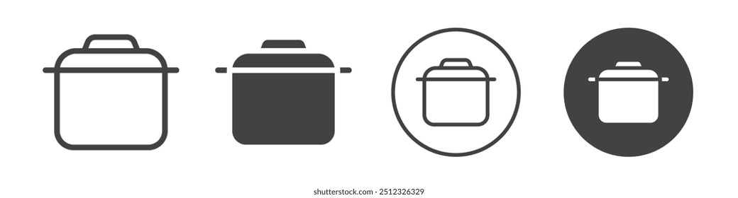 Saucepan icon Vector logo outline