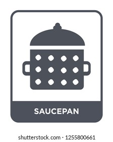 saucepan icon vector on white background, saucepan trendy filled icons from Kitchen collection, saucepan simple element illustration
