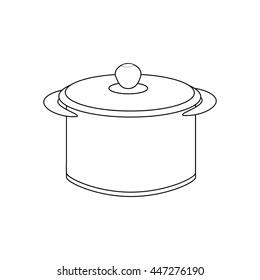 Saucepan illustration path on the white background. Vector illustration