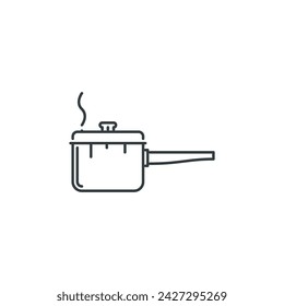 Saucepan, kitchen, cooking, cook, chef icon, vector illustration