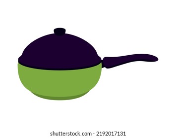 icono de la cocina de saucepa aislado plano