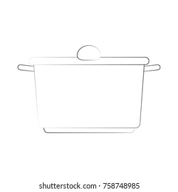 Saucepan kitchenware utensil icon vector illustration graphic design