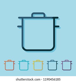 saucepan line icon, filled outline vector sign, linear style pictogram isolated on white. Symbol, logo illustration. Editable stroke. Pixel perfect