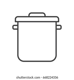 Saucepan line icon, outline vector sign, linear style pictogram isolated on white. Symbol, logo illustration. Editable stroke. 