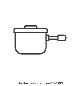 Saucepan line icon, outline vector sign, linear style pictogram isolated on white. Symbol, logo illustration. Editable stroke. 