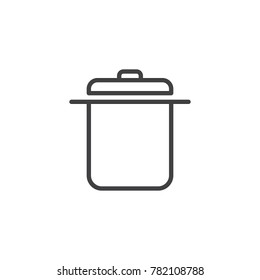 Saucepan line icon, outline vector sign, linear style pictogram isolated on white. Casserole symbol, logo illustration. Editable stroke