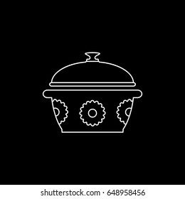 Saucepan line icon. Vector illustration.