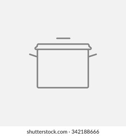 Saucepan line icon for web, mobile and infographics. Vector dark grey icon isolated on light grey background.