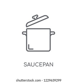 Saucepan linear icon. Modern outline Saucepan logo concept on white background from kitchen collection. Suitable for use on web apps, mobile apps and print media.