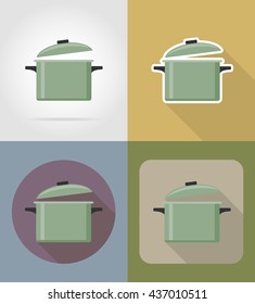 saucepan objects and equipment for the food vector illustration isolated on background