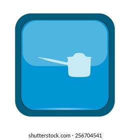 Saucepan on a blue button