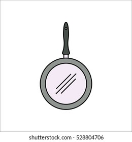 Saucepan or pan symbol sign flat, colorful icon on background