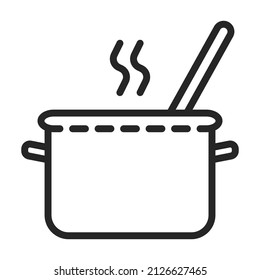 Saucepan pan vector outline icon. Vector illustration pot on white background. Isolated outline illustration icon of saucepan, pan .