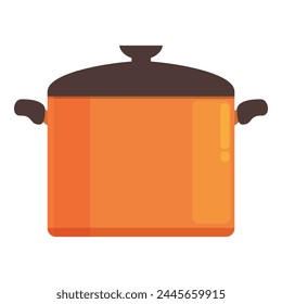 Icono de olla de cacerola Vector de dibujos animados. Comida en casa. Equipo de cocina