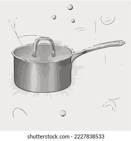 Saucepan, Pot, Stewpot, Sauce Pot Illustration Vector Cartoon Drawing