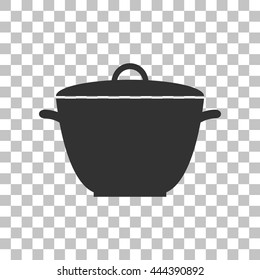 Saucepan simple sign. Dark gray icon on transparent background.