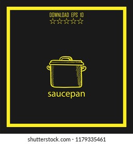 saucepan sketch vector icon