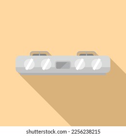 Vector plano de icono de estufa saudicepana. Cocina de gas. Cocina