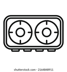 Saucepan stove icon outline vector. Gas cooker. Cooking pot