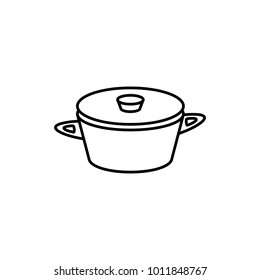 saucepan thin line icon on white background