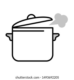 saucepan thin line vector icon