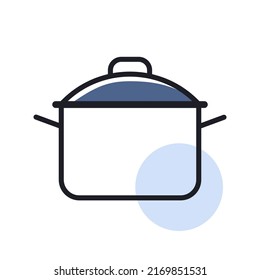 Saucepan vector icon. Cooking pot or pan sign. Graph symbol for cooking web site design, logo, app, UI