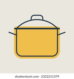 Saucepan vector icon. Cooking pot or pan sign. Graph symbol for cooking web site design, logo, app, UI