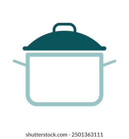 Saucepan-Vektorsymbol. Kochtopf oder Pfannenschild. Graph-Symbol für Kochen Web-Site-Design, Logo, App, UI