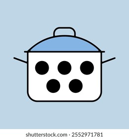 Saucepan vector icon. Cooking pot or pan sign. Graph symbol for cooking web site design, logo, app, UI