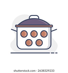 Saucepan vector icon. Cooking pot or pan sign. Graph symbol for cooking web site design, logo, app, UI