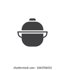 Saucepan vector icon. filled flat sign for mobile concept and web design. Pot simple solid icon. Symbol, logo illustration. Pixel perfect vector graphics