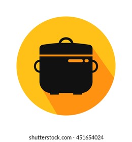 Saucepan vector. Icon for web and mobile application. Flat design style.
