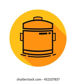 Saucepan vector. Icon for web and mobile application. Flat design style.