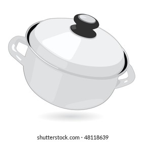 Saucepan. Vector illustration isolated on white background