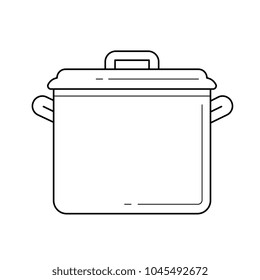 Saucepan vector line icon isolated on white background. Kitchen utensil - saucepan line icon for infographic, website or app.