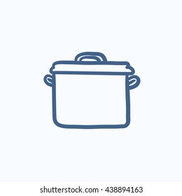 Icono de esbozo de vector Saucepan aislado en el fondo. Icono de Saucepan dibujado a mano. Icono de sketch para infografía, sitio web o aplicación.