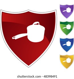 Saucepan web button isolated on a background