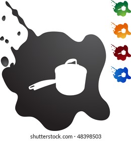 Saucepan web button isolated on a background