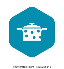 Saucepan with white dots icon in simple style isolated vector illustration